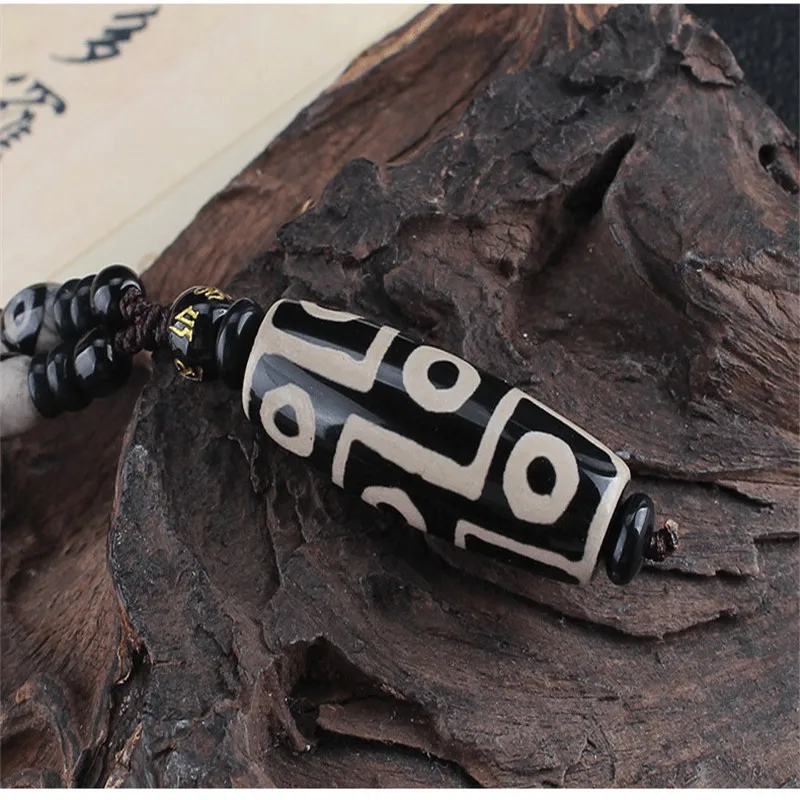 Nine Eye Tibet Dzi Pendant Drop Choker Nacklace Natural Stone Materials Fashionable Style Heaven Bead Bring Good Luck | Украшения и