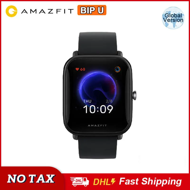 Amazfit Bip U Smartwatch 5ATM Waterproof 1.43inch Color Display Smart Watch Sleep Monitor Sport Tracker for Android IOS