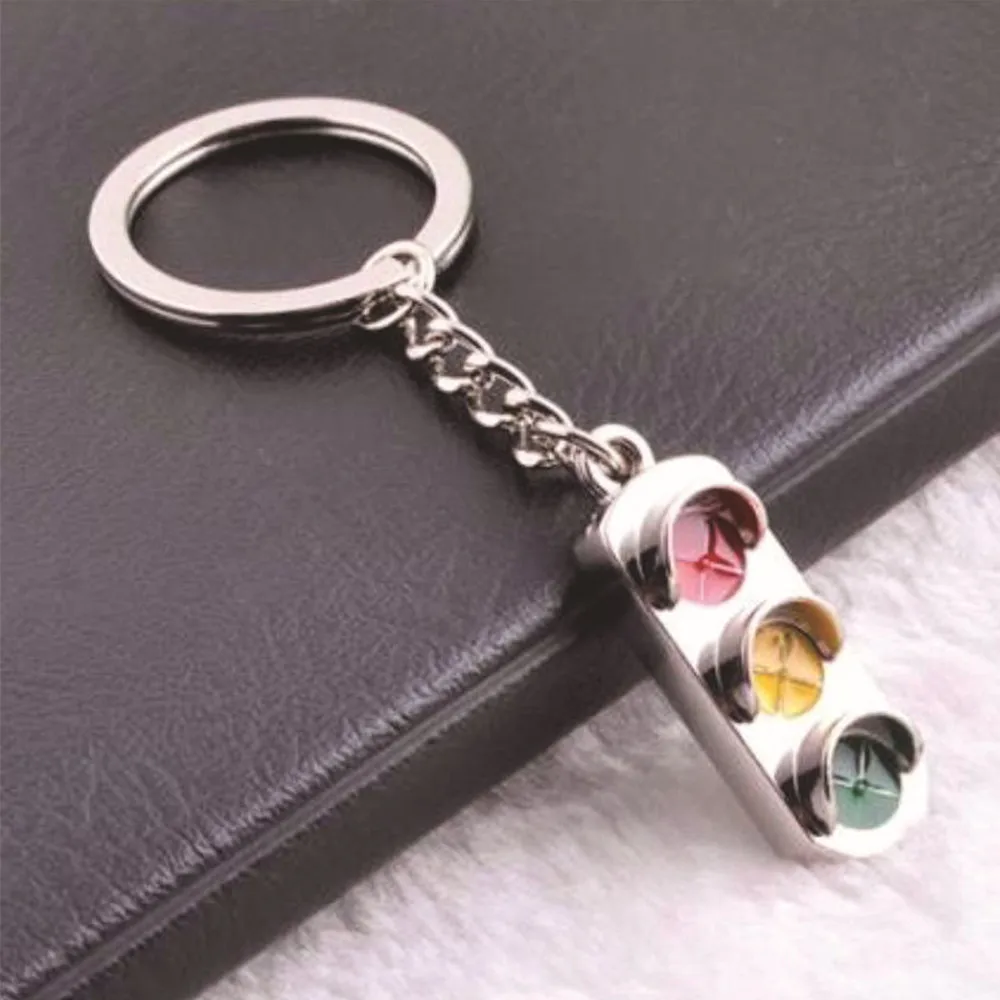 

1*Traffic Lights Mini Key Ring Chain Cute 3D Keyfob Keychain Keyring Gift For Friend Small Pendant Car Key Buckle