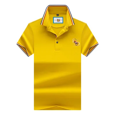 

Plus Size 3XL Brand New Men's Polo Shirt Men Cotton Short Sleeve Polo Shirt Embroidery Lion Mens Casual polo shirts