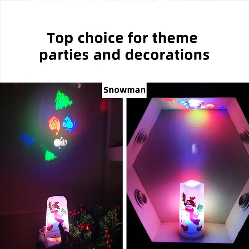 Рождественский светодиодный светильник со снеговиком Ночник фонарь Снежинка USB
