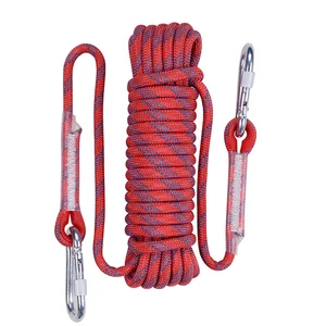 outdoor rock climbing rope survival fire escape safety equipment carabiner length 15m diameter 10mm camping mountaineering free global shipping