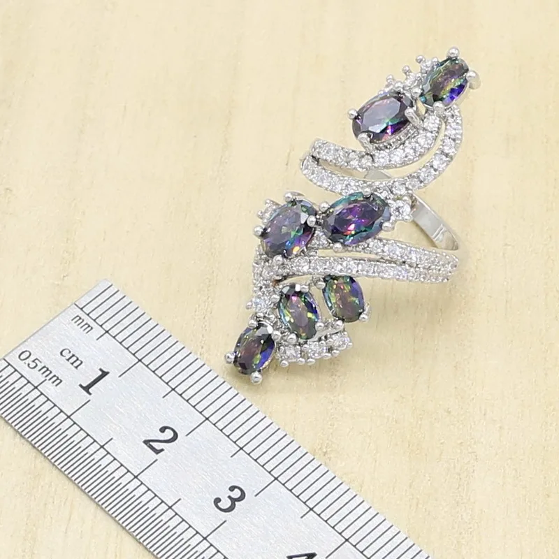 Разноцветные серьги подвески серебряного цвета|Ювелирные наборы для невесты| |