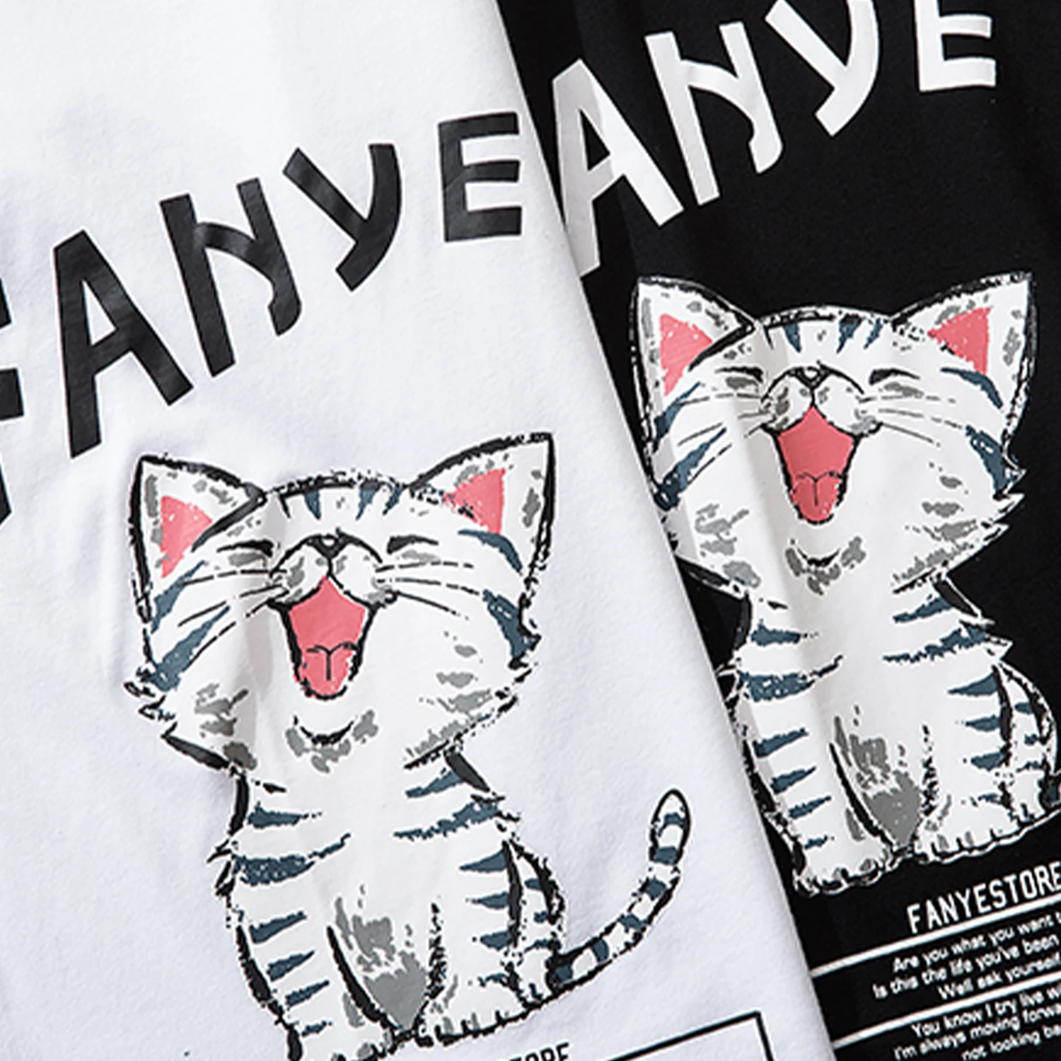 Футболка мужская с принтом кошки в стиле хип-хоп | Мужская одежда