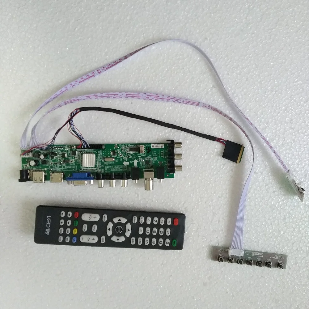 Для LP173WD1 1600X900 Панель DVB-C DVB-T2 цифровой сигнал экран плата контроллера ТВ HDMI RF комплект DIY ЖК светодиодный DVB-T VGA AV USB