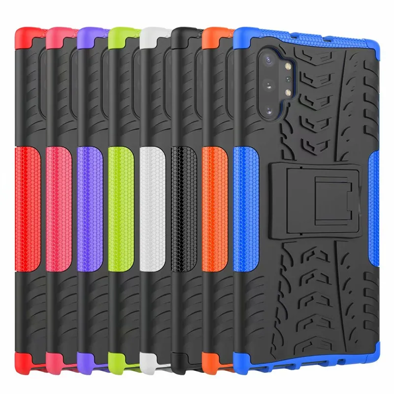 Note10 Plus Case For Samsung Galaxy Note 10 Back Cover PC TPU Silicon Stand Armor Heavy Rugged Celulars Fundas Coque |