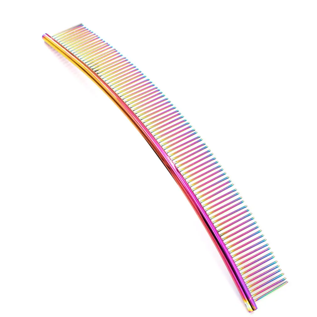 

В форме полумесяца расческа для ухода ха шерстью животных Нержавеющая сталь Красота удаляет блохи изогнутые ряд собака открытие прочный г...