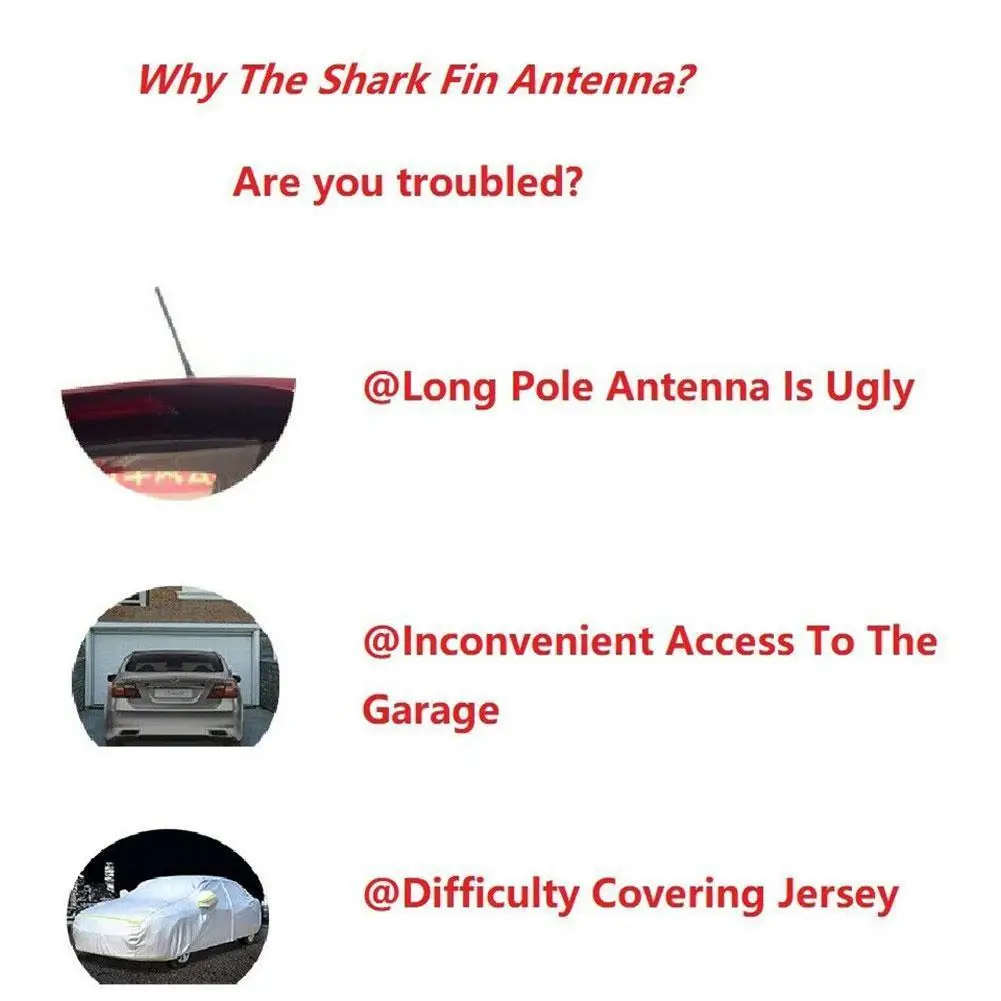 

Универсальная автомобильная антенна на крышу с плавником акулы, радио, FM/AM, аксессуары для сигнала, выбор цвета, 5 баллонов, украшение U7C1