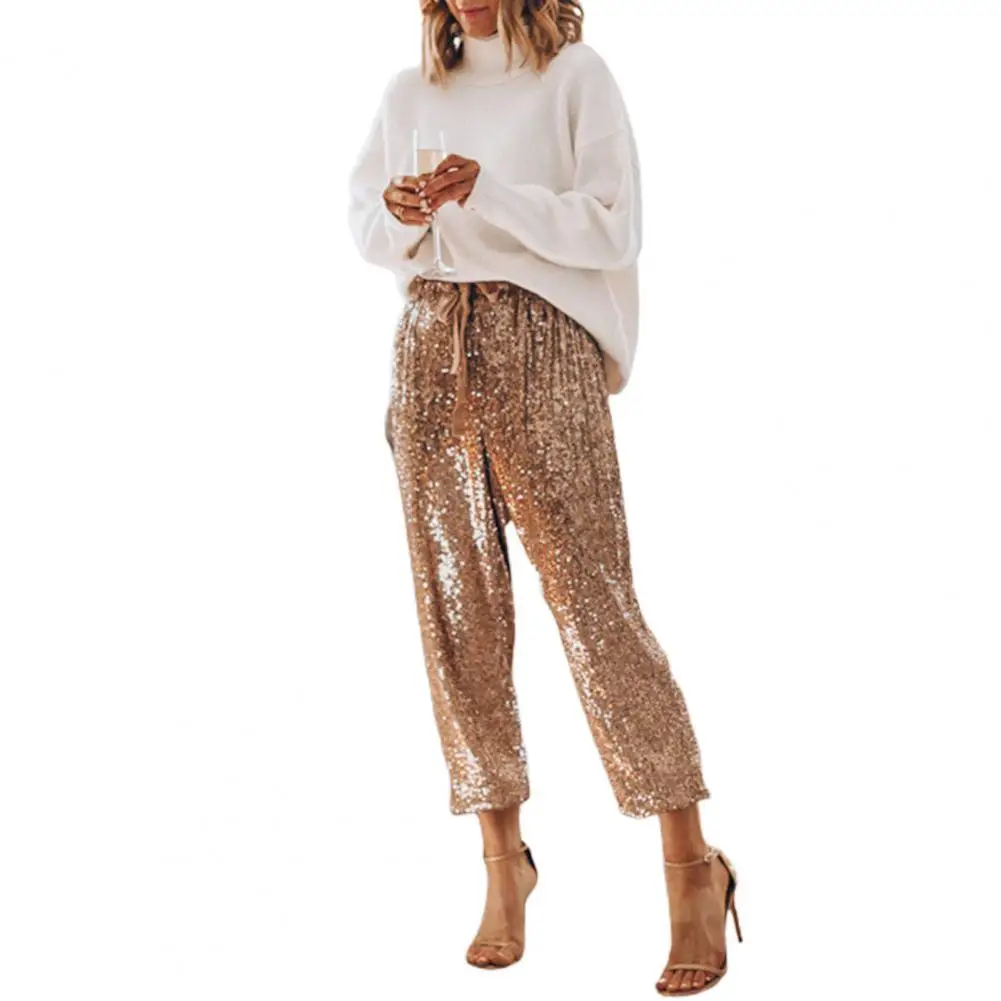 

Harem Pants High Waist Women Trousers Sparkling Loose Harem Pants