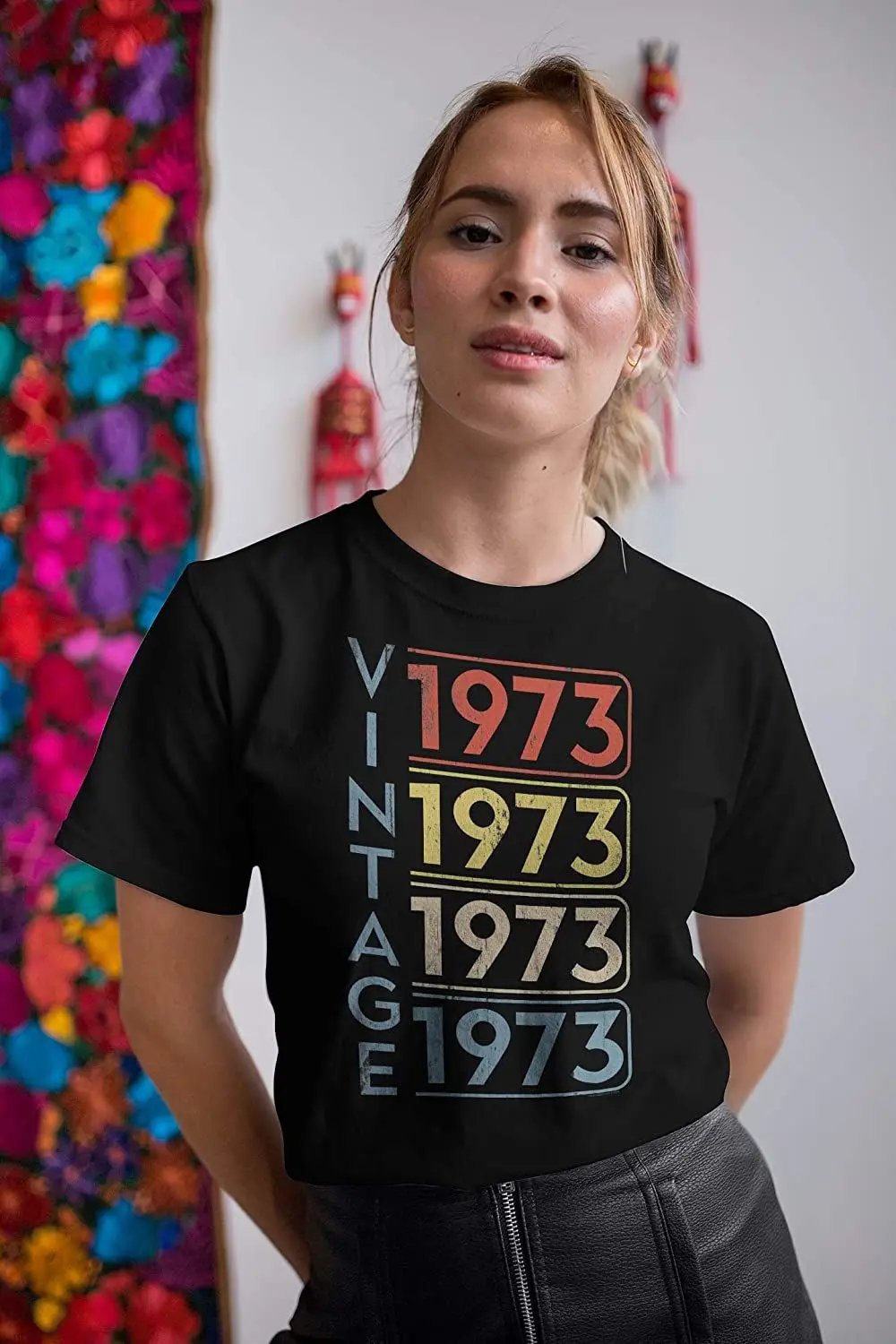 

Fashion Cool Men T shirt 48th Birthday Gift Womens Shirt - Vintage 1973 Retro Birthday Gift for Women Women Funny print tshirt