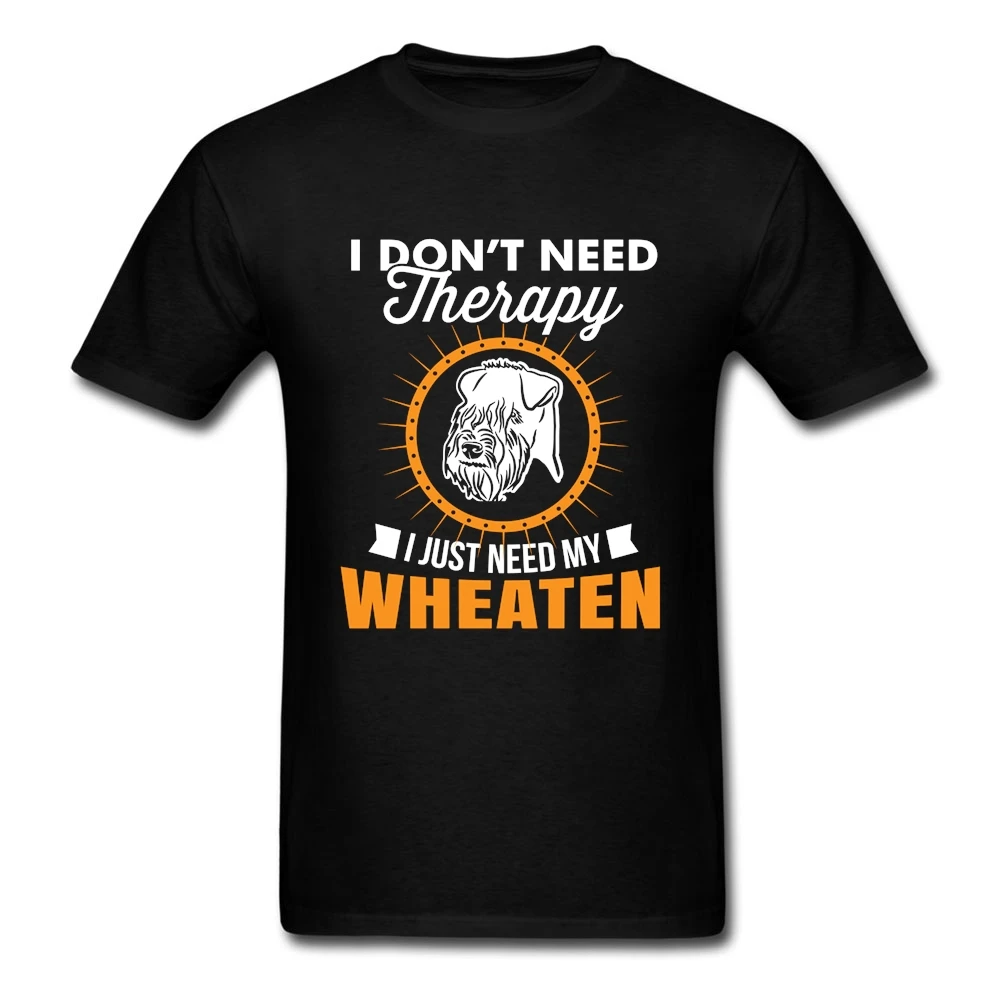 Классический Для мужчин футболка с мягким покрытием пшеничный терьер короткими