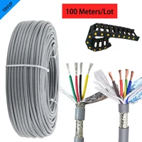 TRVVP Copper Cable Heat-Resistant 22/20/18 AWG 2/3/4/5/6/7/8 Cores Double Shielded Soft Wire Gray PVC Insulated Towline Cable