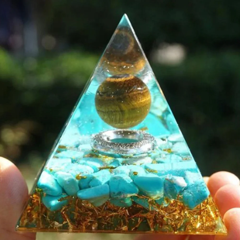 

Energy Generator Orgone Pyramid Amethyst Peridot Healing Natural Crystal Reiki Chakra Generator Orgonite Pyramid Meditation Tool