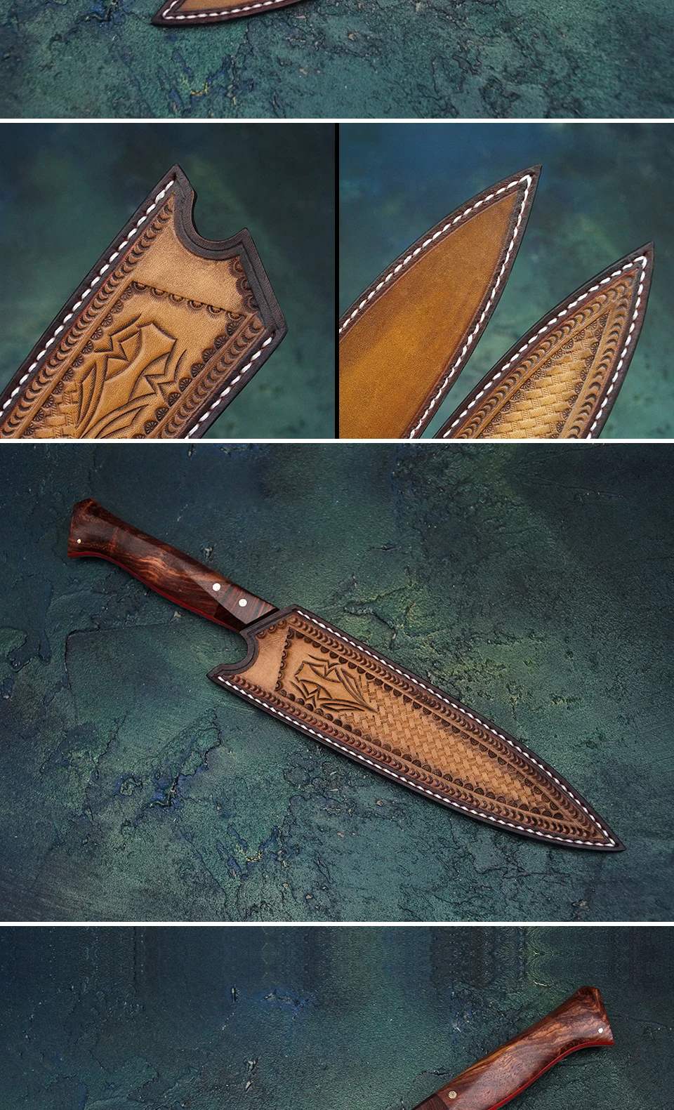 FZIZUO 8 ''VG10 Дамасская сталь полный Tang кухонный нож из нержавеющей стали профессиональный нож шеф-повара ручной работы кухонные ножи