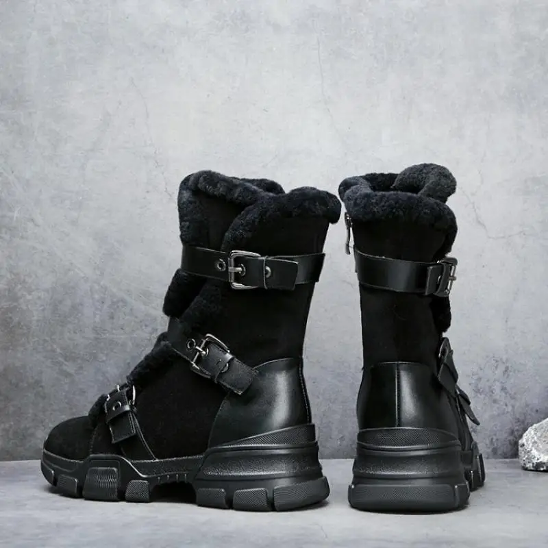 SWYIVY/Роскошная зимняя обувь женские зимние ботинки на кроличьем меху женская