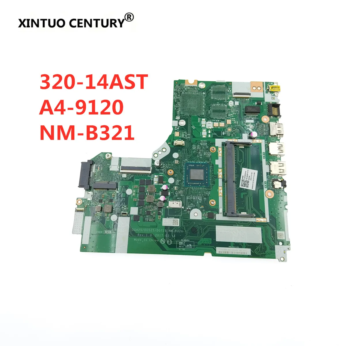  Lenovo IdeaPad 320-14ACL 320-14AST    DG425 DG525 DG725 NM-B321 A4-9120 DDR4    100% 