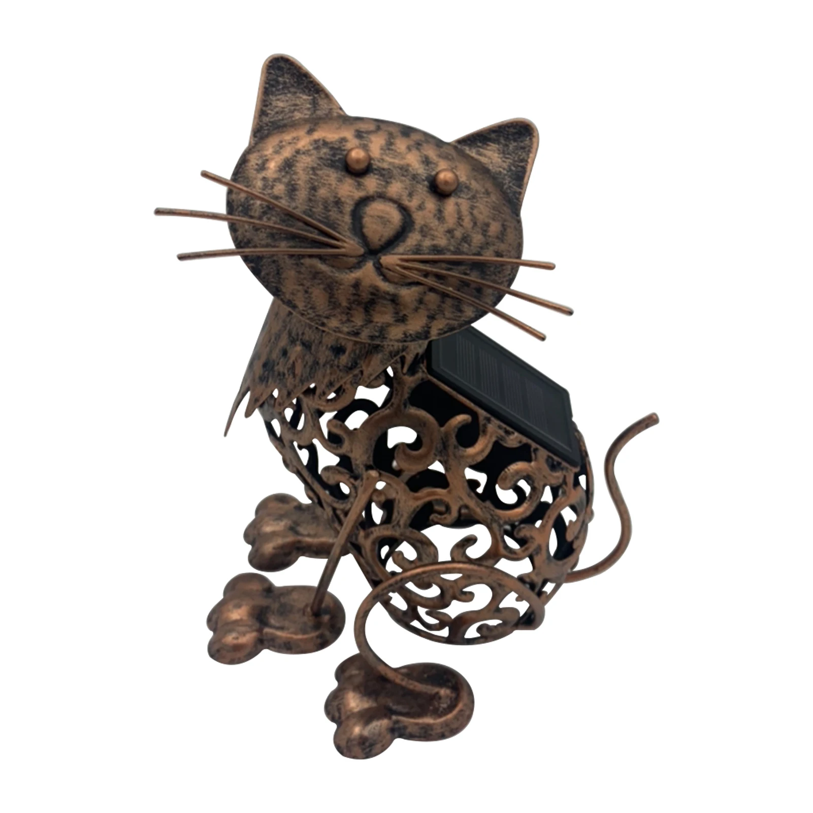 

Solar Light Gift Iron Art Party Lawn Scroll Cat Portable Easy Use Durable Outdoor Led Garden Decor Ornaments Multipurpose