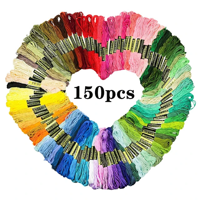 150PCS 100 шт Премиум Радужная цветная вышивка нить нитки для вышивки крестом браслеты дружбы нить рукоделие DIY Швейные аксессуары - Цвет: 150PCS