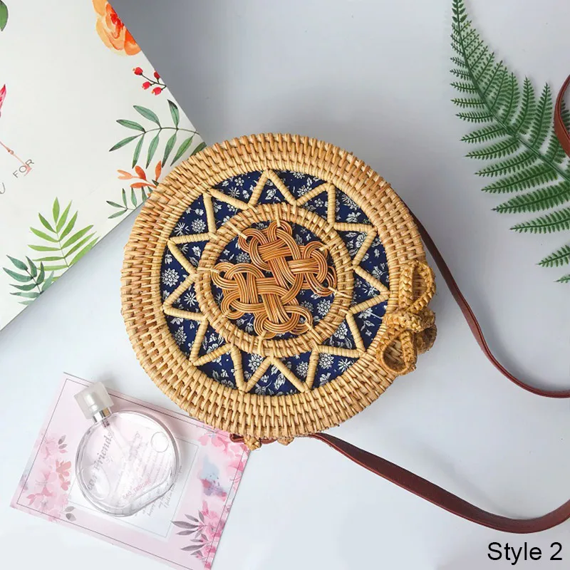 Новые женские соломенные сумки круглые тканые ручной работы Дизайнерские летние