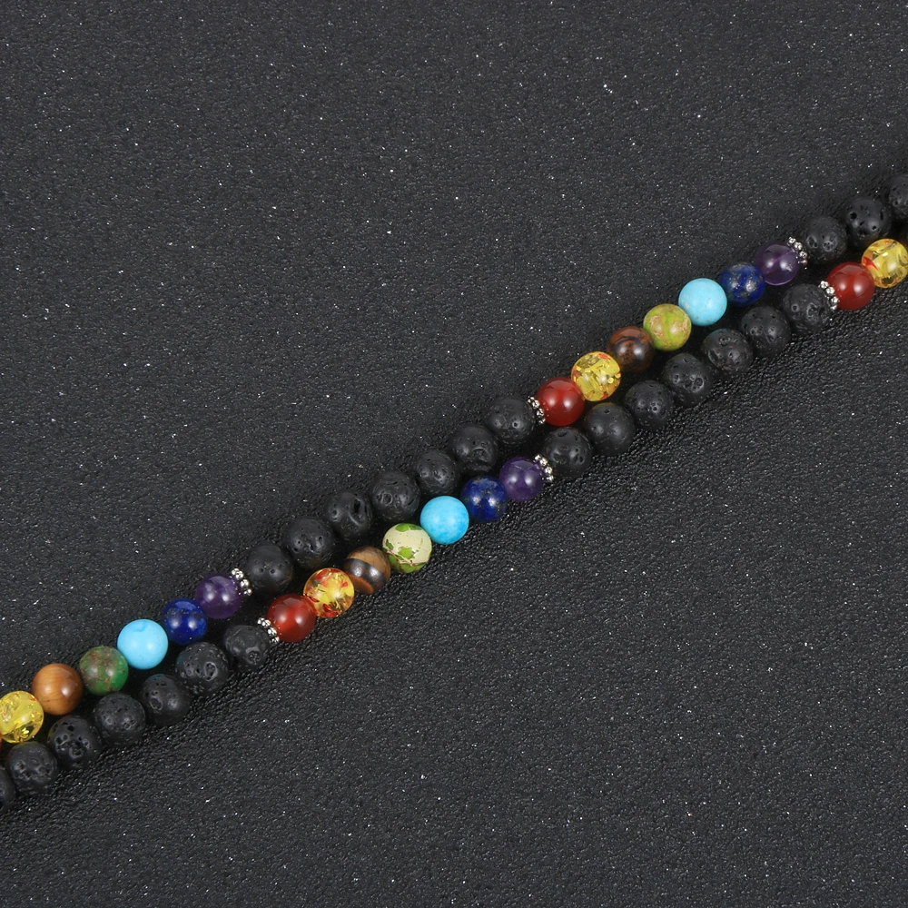 Женский и мужской натуральный камень 7 Чакр 6 мм ожерелье из бисера 108 бисерный