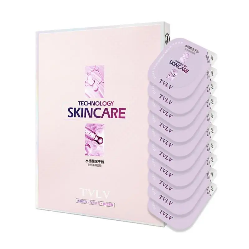 

TVLV 10Pcs sleep mask brighten skin tone moisturize reduce blackheads salicylic acid freeze-dried powder no-wash smear mask