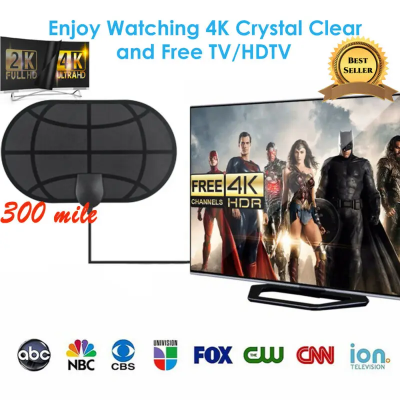 Новинка 2019 г. Модная тонкая цифровая антенна Freeview HDTV для помещений ТВ-антенна