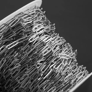 Цепочка Semitree из нержавеющей стали для украшений сделай сам, плоская цепь золотистого цвета с овальным звеньем, цепочка для кошелька, припасы для ремесла, 1 метр