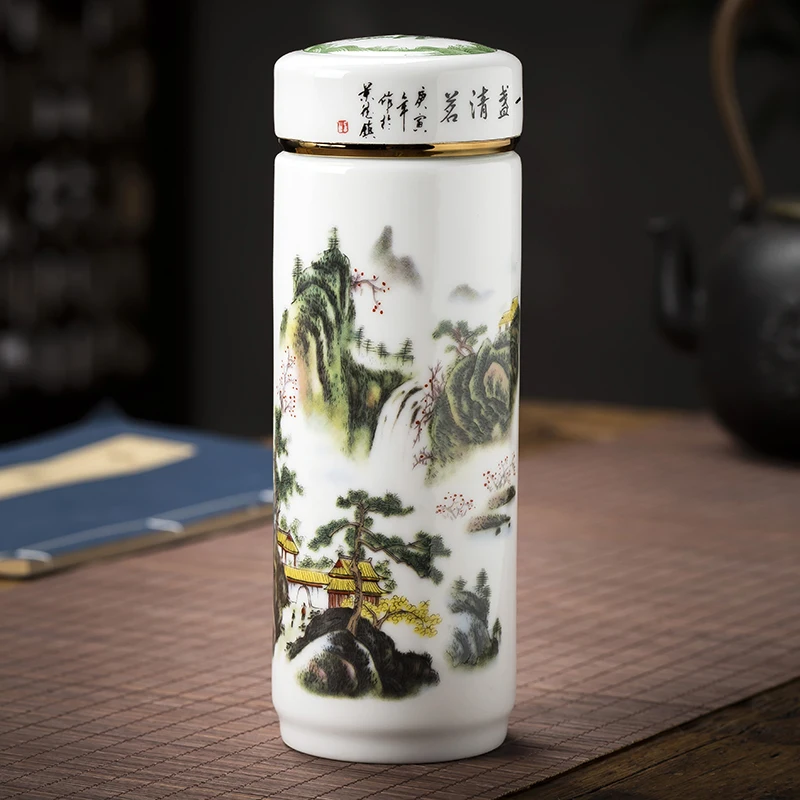 Двухслойная керамическая бутылка для воды Цзиндэчжэнь высококачественные