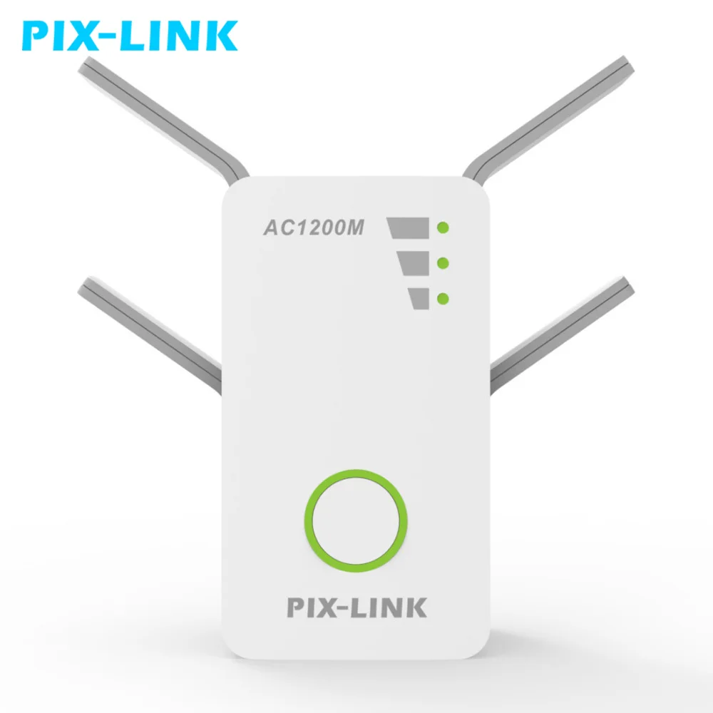 Двухдиапазонный Wi-Fi ретранслятор PIXLINK 1200 Мбит/с, 2,4 ГГц, 5 ГГц, с 4 внешними антеннами
