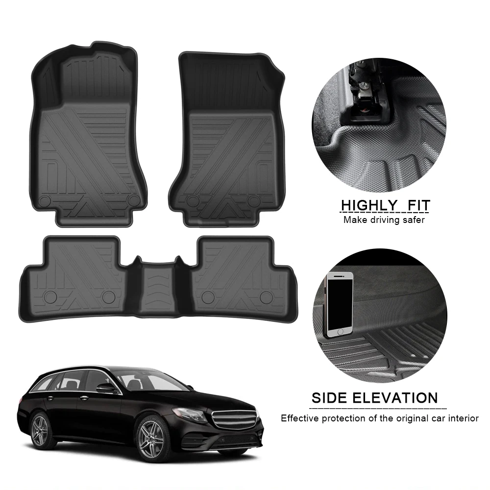 

Fully Surrounded Special Car Floor Mats For Benz E-Class 2016-2020 5Seat Car Waterproof Non-Slip Auto Carpets TPE Accessories
