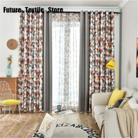 nordic style curtains for living room bedroom modern color triangle imitation linen stitching finished product customization