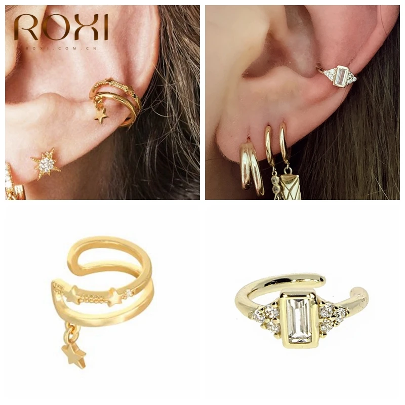 Серьги-клипсы женские и мужские из серебра 925 пробы с квадратными камнями |