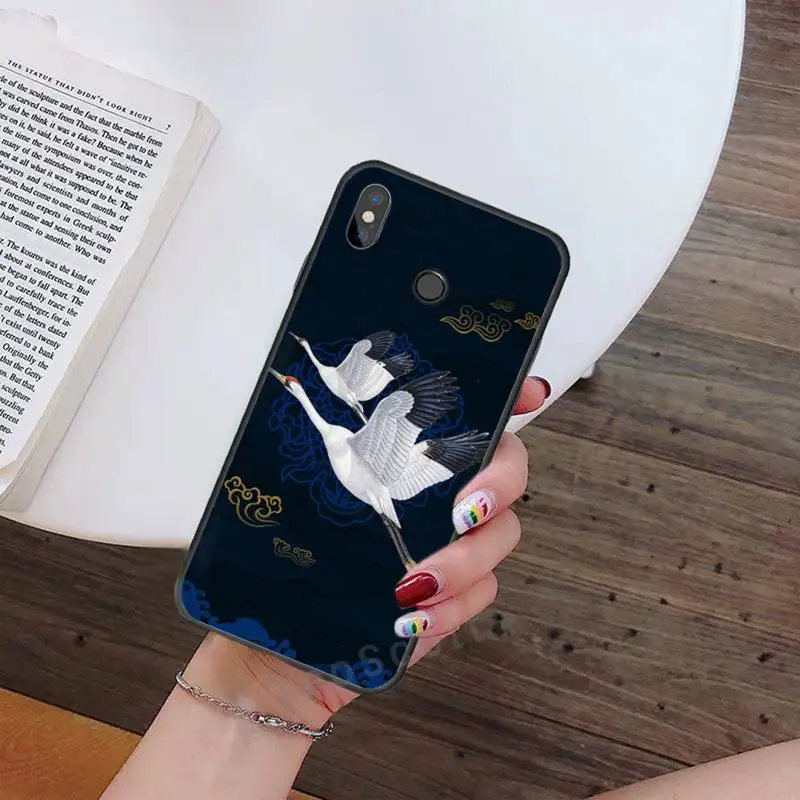 

Illustration chinese style wild goose Phone Case For Xiaomi Redmi note 7 8 9 t max3 s 10 pro lite Luxury brand shell funda coque