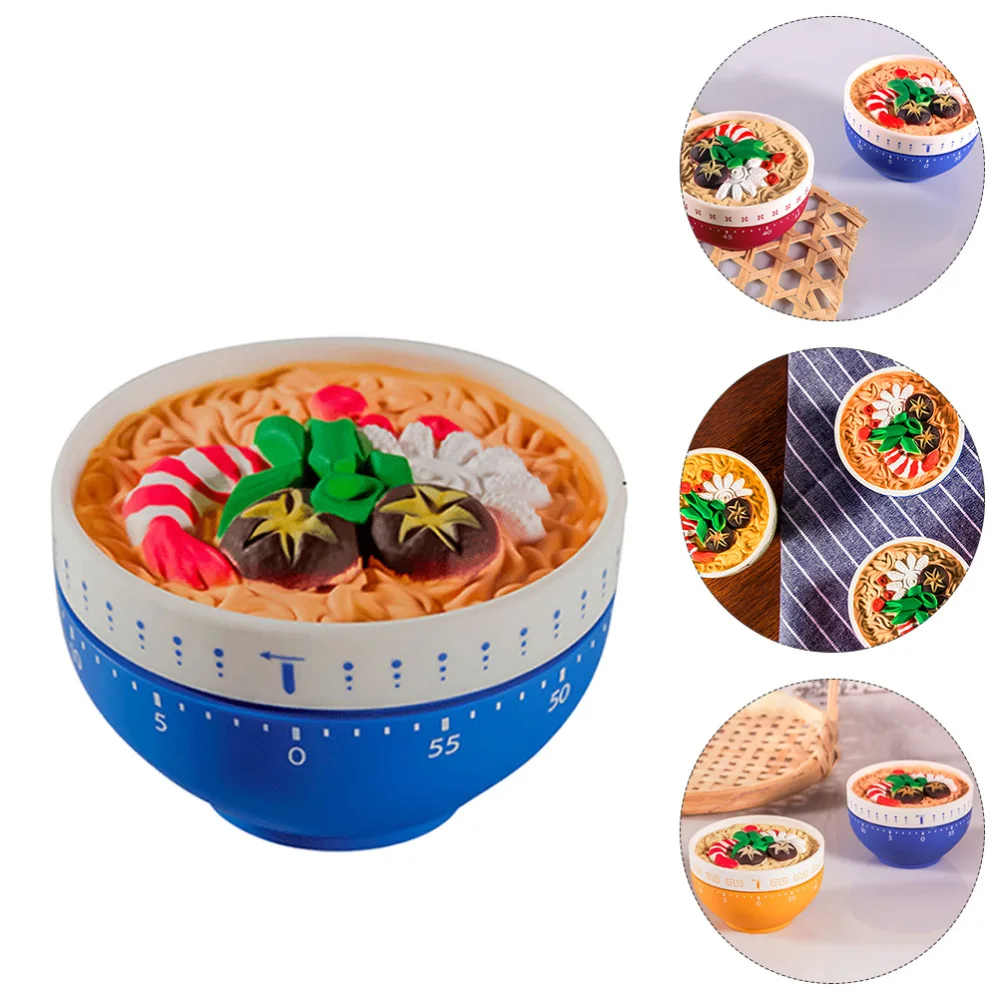 

1pc Noodles Bowl Shape Kitchen Mechanical Timer Time Manager for Home (Blue)