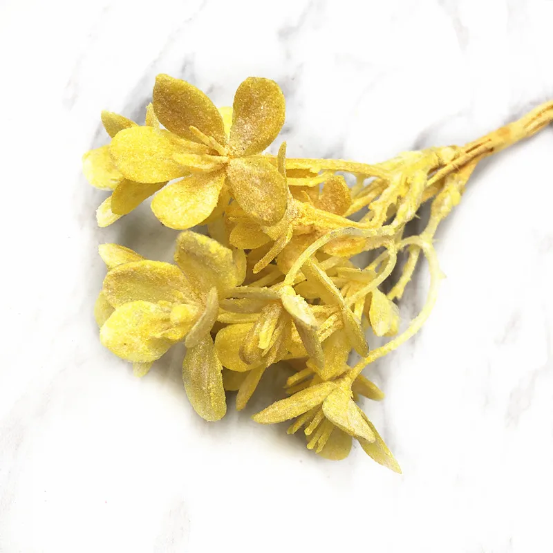 yellow YOOROMER 6 шт. искусственный букет лужайка моделирование папоротник искусственный цветок DIY скрапбук домашнее свадебное Рождественское украшение - Цвет: yellow