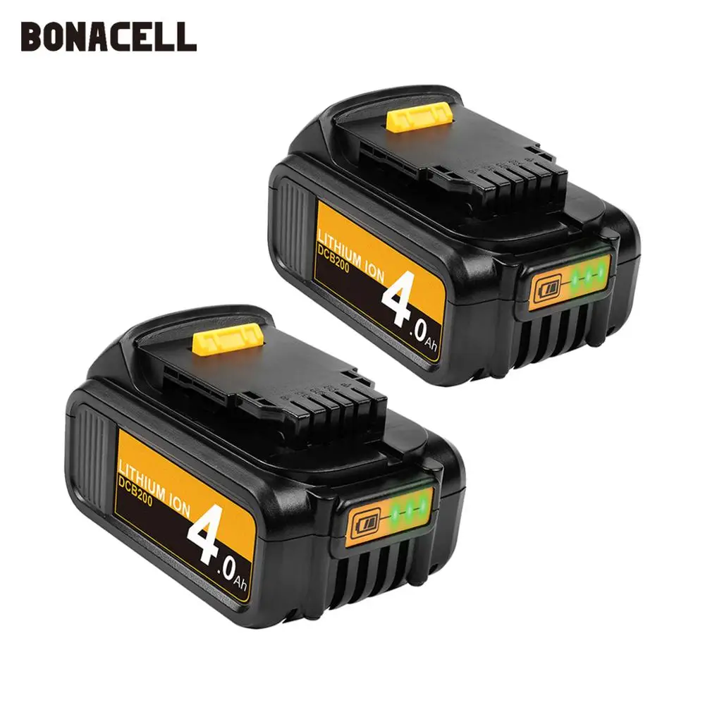 Аккумулятор Bonacell 18 в/20 в для Dewalt 4000 мАч MAX XR Сменный аккумулятор DCB200 DCB181 DCB182 DCB204 2