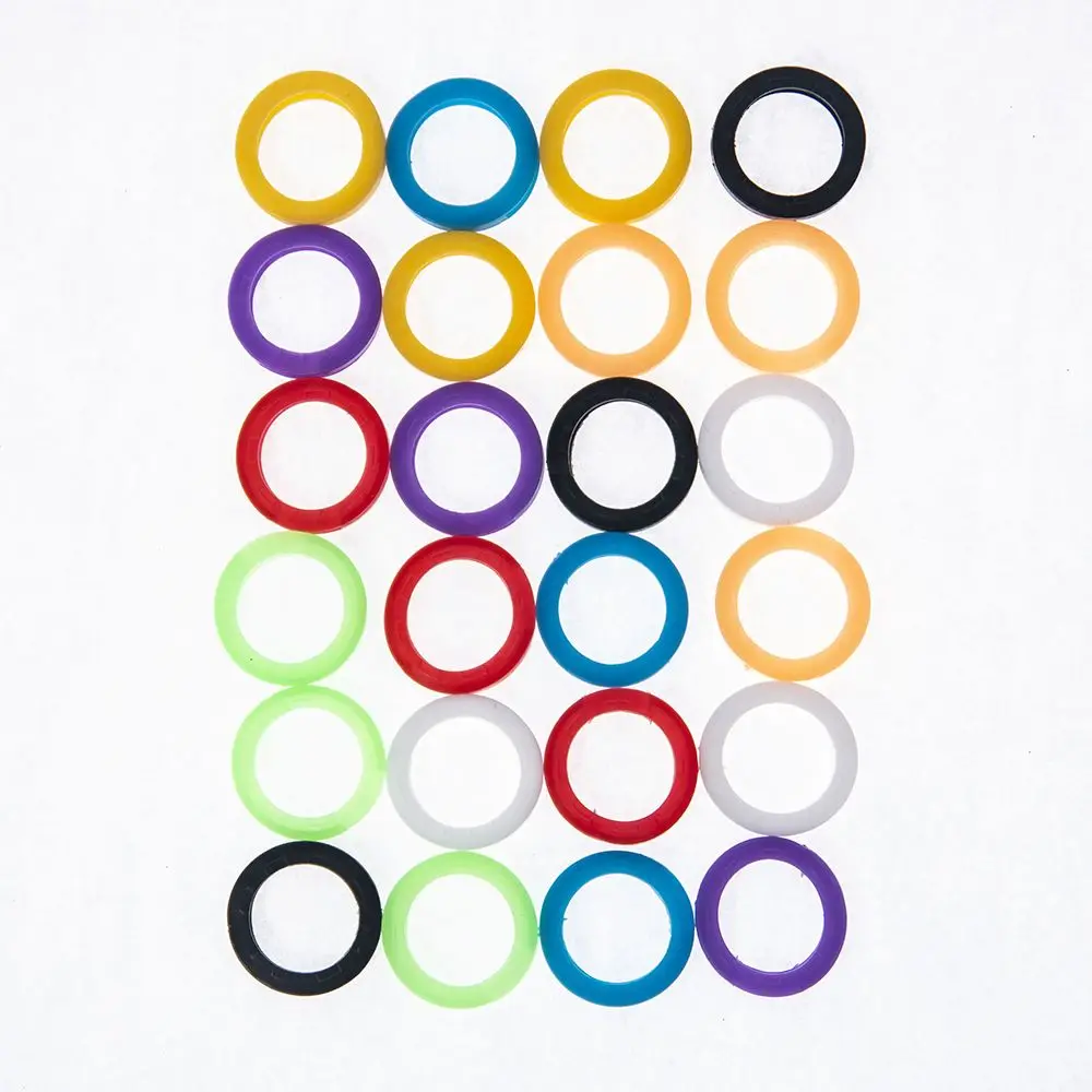 24 шт. смешанные цвета полые чехлы для ключей круглый мягкий резиновый чехол