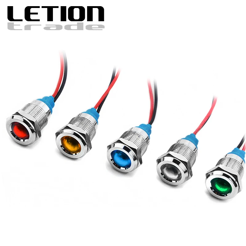 1 шт. 12 мм светодиодный металлический индикатор светильник Водонепроницаемый IP67