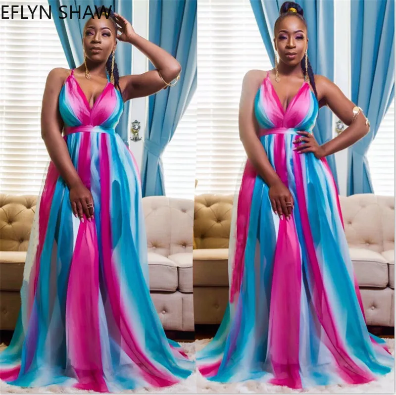 Летнее платье Bohoo новое женское шифоновое с открытой спиной градиентные цвета