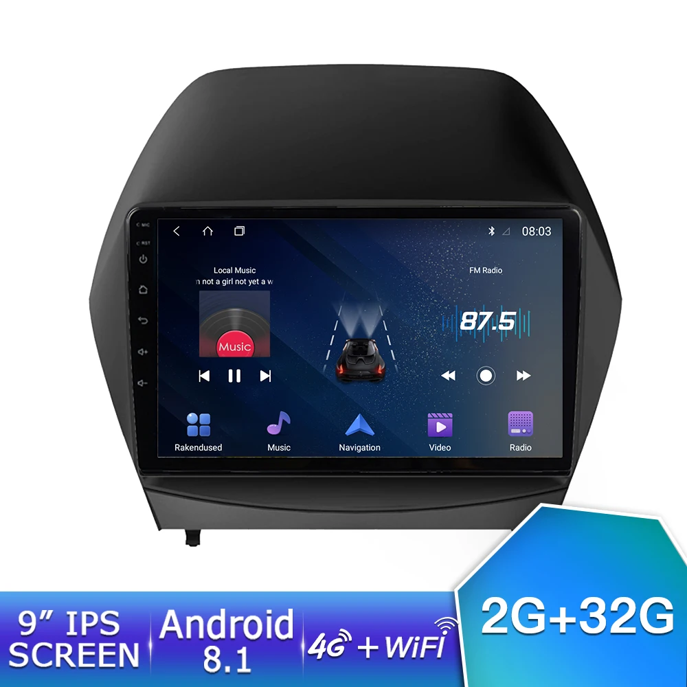 9inch 2G 32G with4G Ekiy " ips Android 9,0 не 2 Din Автомобильный мультимедийный плеер авторадио стерео для hyundai IX35 2010- gps навигация MP3 MP4 MP5 - Цвет: 9inch 2G 32G with4G