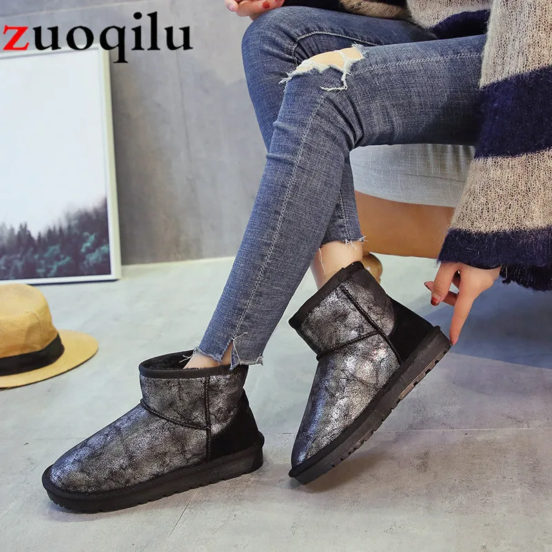 Женские зимние ботинки Плюшевые Зимние ботильоны на меху теплые короткие