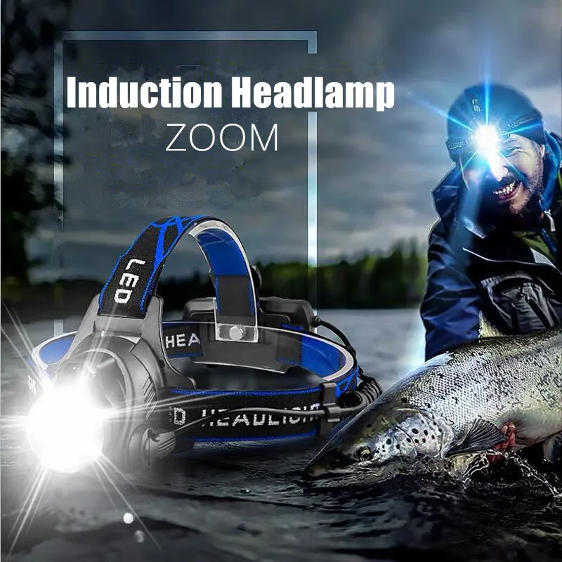 Портативный индукционный XML T6/L2/V6 светодиодный зум Головной фонарь охотничий