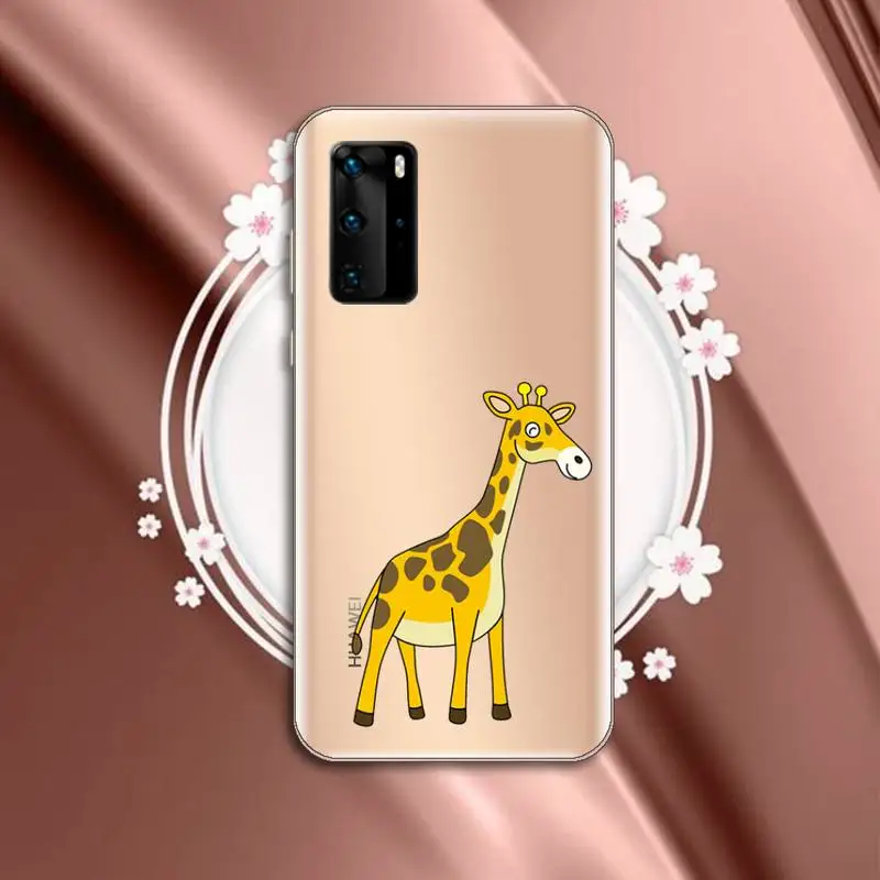

Cute cartoon animal giraffe Phone Case Transparent for Huawei P honor 8 10i 20 30 40 smart 2019
