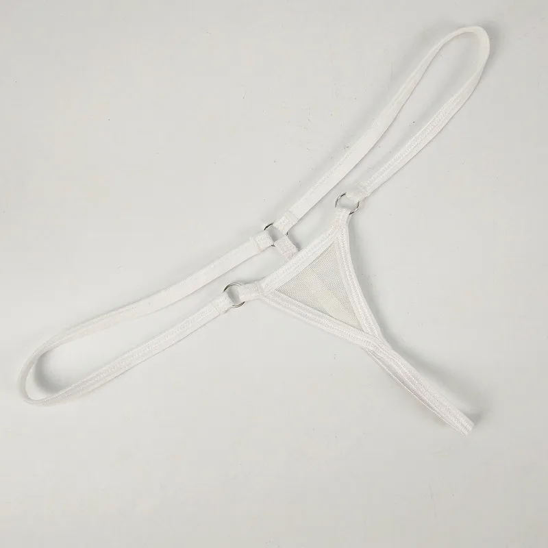 white mesh Женские сексуальные мини микро стринги Y стринги бикини стринги Прозрачные плавки для плавания пляжные Танга T-Back трусики Экзотические нижнее белье - Цвет: white mesh