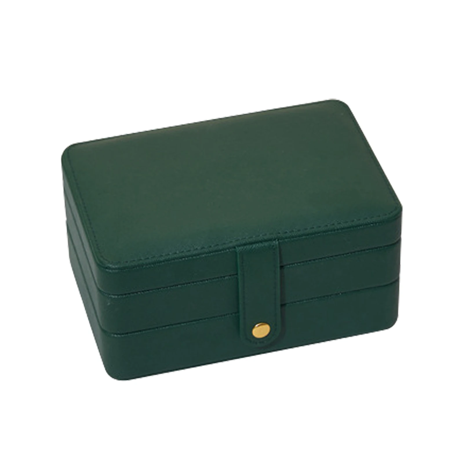 

Earring Necklace Rectangle Travel Durable Bracelet Home Solid Portable Desktop Jewelry Storage Box Display Rings Gift 3 Layers
