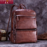 %e2%98%85mens retro handbags purses male head layer cowhide male bag leather backpack backpack male male bag large capacity