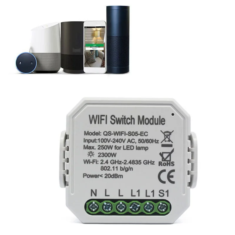 

4Pcs Wifi Smart Switch, Concealed Smart Switch, Power Meter Switch, ligent Switch with Power Meter, Wide Voltage