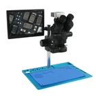 Тринокулярный стереомикроскоп для ремонта телефонов, печатных плат, 7X-45X, с многофокусным расстоянием, USB, HDMI, видеокамера 1080P, 36 МП, ЖК-монитор 10,1 дюйма
