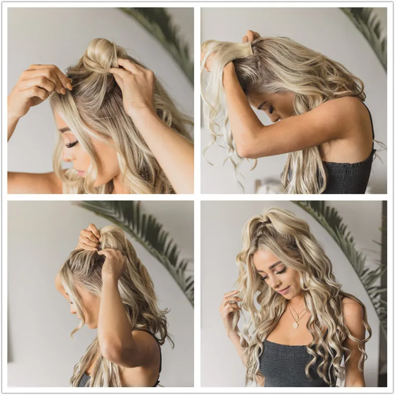 Pelo recto Clip en extensiones de cabello humano negro Natural 7 unids/set cabeza completa juegos 120G pelo Remy marrón rubio miel Ombre