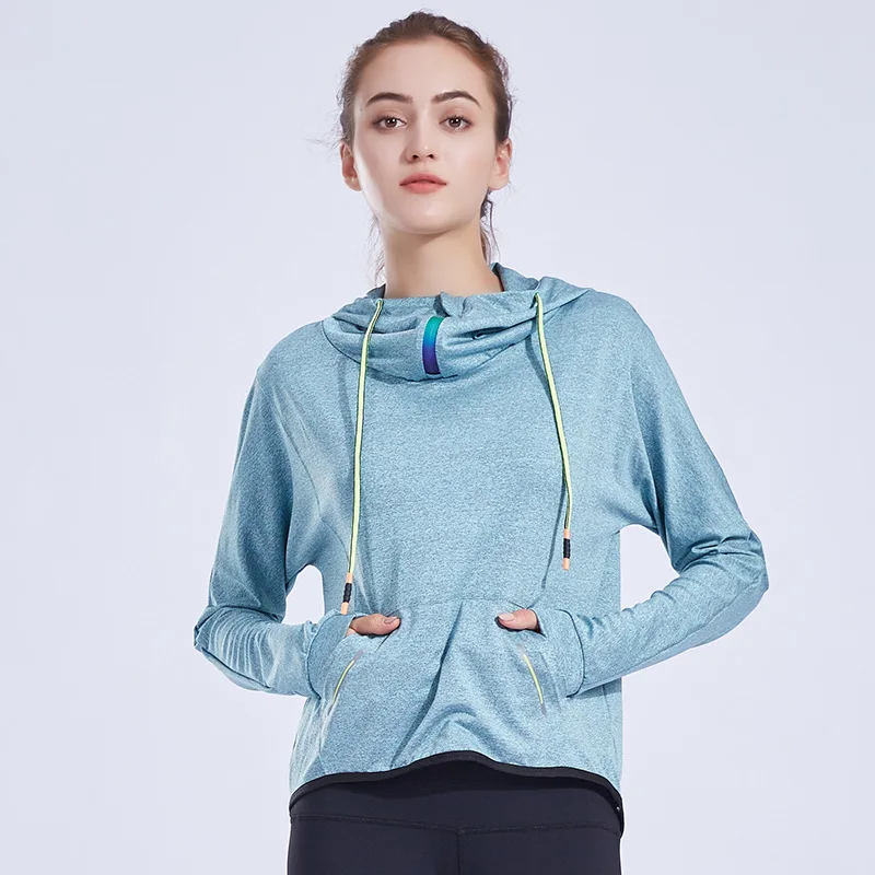 

New Hot Selling Blazer Loose Hooded Coat Stretch Slim Yoga Suit Solid Color Shirt Long Sleeve Cove